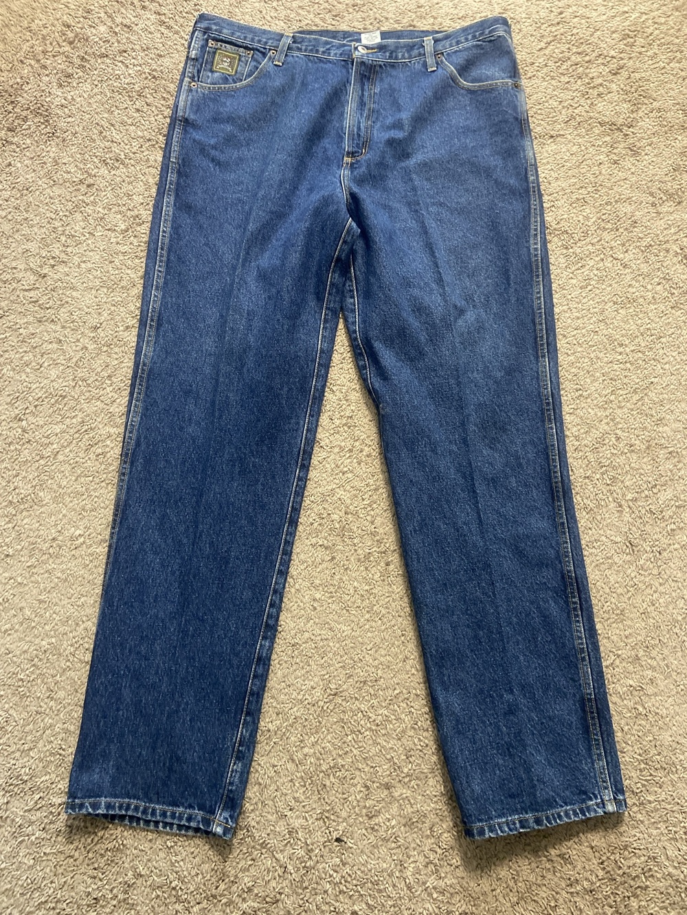 Cinch Jeans Mens 40x32 Blue Med Wash Relaxed Straight Denim Pockets Logo Patch